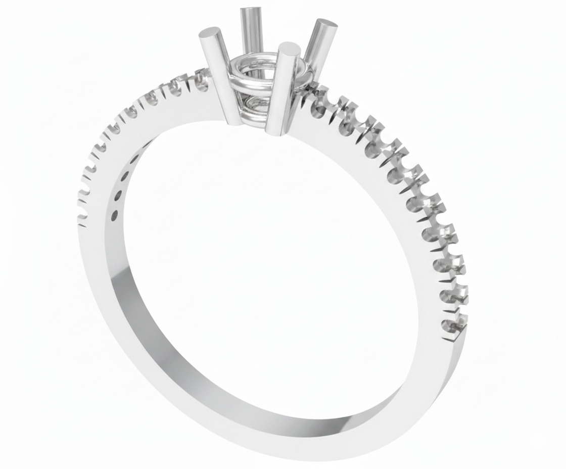 Anillo solitario montura SOLST2/2 en oro 18k, ct 0,20 - Imagen 7